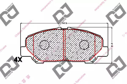 Комплект тормозных колодок DJ PARTS BP1613